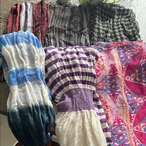 Colorful Patterned Scarves Set, 6 scarves included